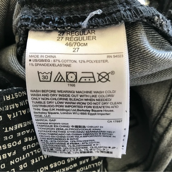 Gap Authentic Straight Leg Black Jeans 27 - Picture 9 of 10